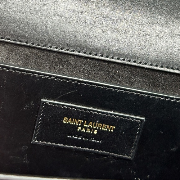 KATE MEDIUM TASSEL GRAIN DE POUDRE EMBOSSED LEATHER YSL SAINT LAURENT BAG PURSE - Picture 10 of 15